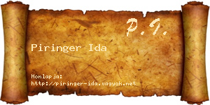 Piringer Ida névjegykártya