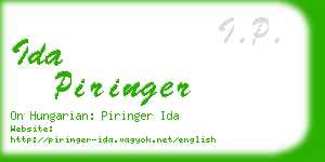ida piringer business card